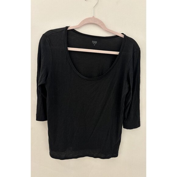 Eileen Fisher Women's Silk Cotton Blend Half Sleeve Black Top Size XS casual - Picture 1 of 3